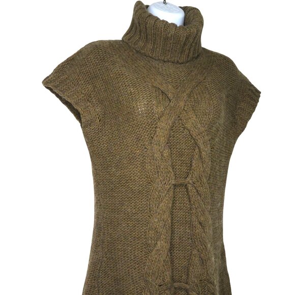 I.A. Studio Womens Cable Knit Turtleneck Sweater Dress M Acrylic Wool Italy - Picture 5 of 14